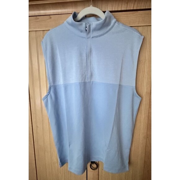 FootJoy Heather Yoke 1/2 Zip Vest Mens Medium Dusk Blue Golf 4 Way Stretch New - Picture 1 of 6